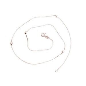 Sterling silver Interspersed Round Stationary Beads 18" x 1mm Chain Signed 925